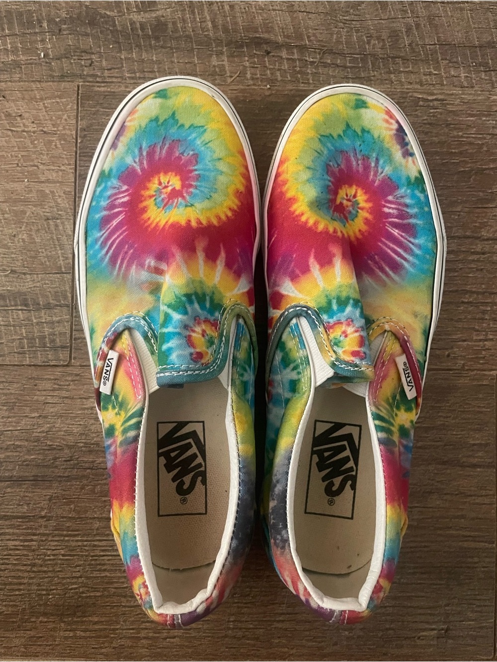 Vans Kids Tie-Dye Slip-On Sneakers - Blue, Pink, Yellow, Green